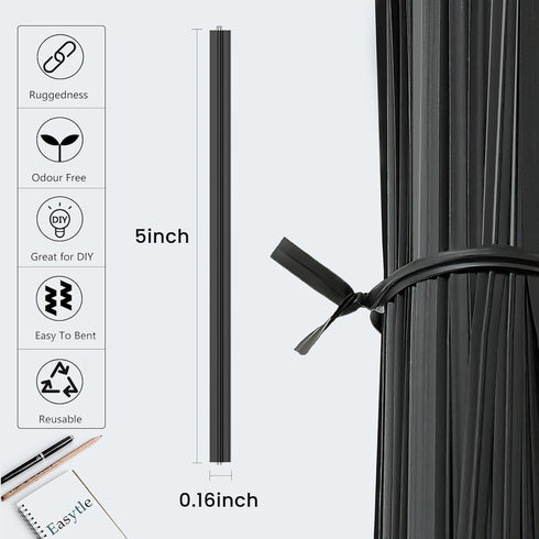 400 Pcs Twist Ties for Bags 5" Cable Ties Bag Twist Ties for Cord Twist Bread Ties Reusable Black Plastic Coated Ties Heavy Duty Bread Ties Twist ...
