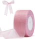Pink Organza Ribbon for Gift Wrapping, FAKILO 2 Inch Shimmer Sheer Wrapping Ribbon for Bouquet, Wedding, Christmas Gift - 50 Yards Each Roll...