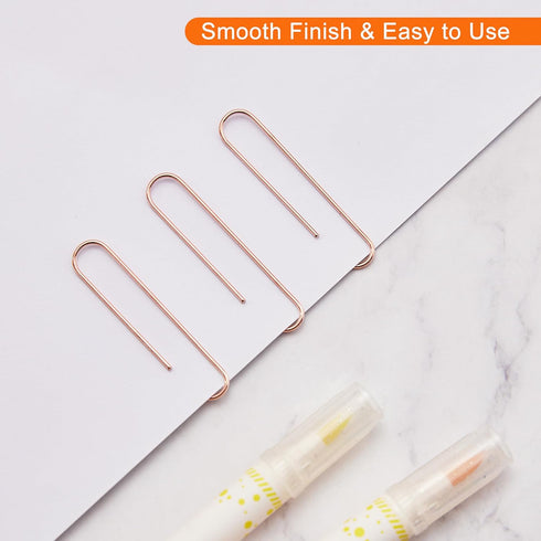 Rose Gold Paper Clips, 200 Count Large Size, 2 Inch Jumbo Paperclips, School and Office Supplies...