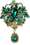 LAXPICOL Wedding Bridal Big Brown Crystal Rhinestone Bouquet Brooch Pin for Women Golden Tone...