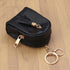 Coin Pouch Leather Wallet with Keychain Ring, Tassel Coin Purse Change Holder Womens Small Coin Purse with Keychain Change Purse, Black, (5Y0E24B1...