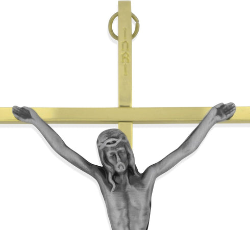 Two-Tone Metal Wall Crucifix with Gift Box, 10"...
