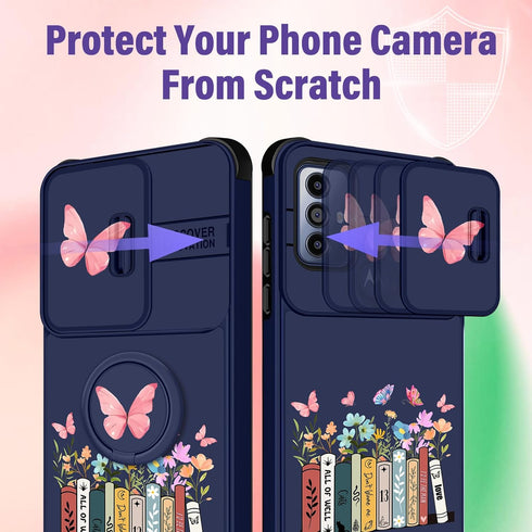 (2in1 for Motorola Moto G Pure Phone Case/Moto G Power 2022 Phone Case/Moto G Play 2023 Case for Women Girls Cute Cover Girly Pretty Fashion Teens...