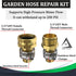 Heavy Duty Hose Repair Kit, Male Female Water Hose Repair End, Solid Metal Replacement Fittings, Fix Kit with Clamps Fit for 3/4" and 5/8" Gardeni...