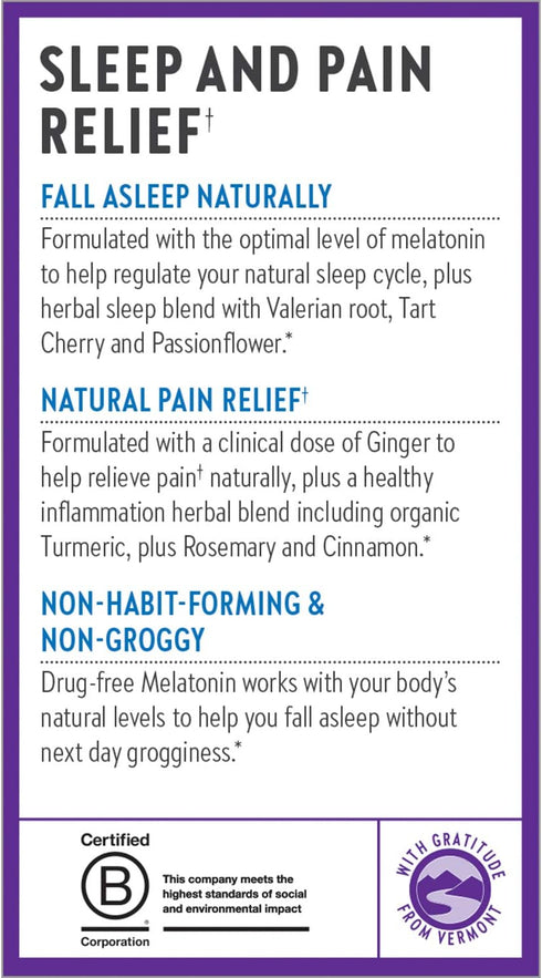 New Chapter Sleep Aid, Restful Sleep and Pain Relief, Melatonin & Ginger Sleep Supplement, Gluten Free and Non-GMO, 30 Vegetarian Capsules...
