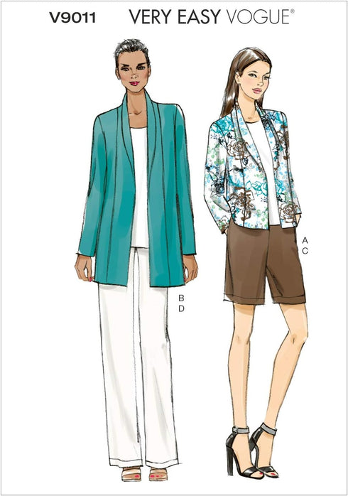 Vogue Patterns V9011 Misses' Jacket, Shorts and Pants Sewing Template, Size ZZ (LRG-XLG-XXL)...