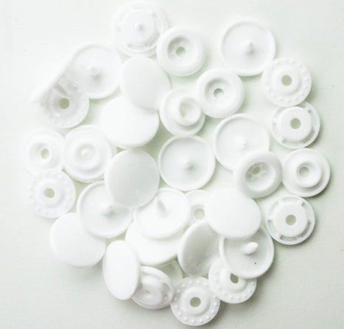 100 Sets KAM Snaps Buttons, BetterJonny Size 20 T5 Glossy Round Resin Plastic Buttons Fasteners Punch Poppers for Cloth Diaper/Bibs/Towels/Nappies...