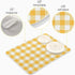Qilmy Yellow Checked Dish Drying Mat for Kitchen Countertop, Absorbent Dry Mats for Dishes Draining Pad-18" x 24"...