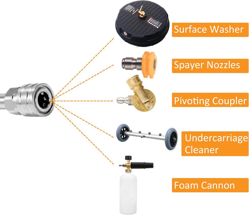 PWACCS Pressure Washer Extension Wand, Universal Lance Extension for Power Washer, Stainless Steel Replacement of Pressure Washing Extended Rod, M...