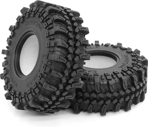 HOBBYSOUL 1.0 Mud Tires 61 * 22.4mm Super Soft Sticky 1.0 Crawler Tires for RC 1/18 TRX4M 1/24 AX24 SCX24 FCX24 Upgrade...