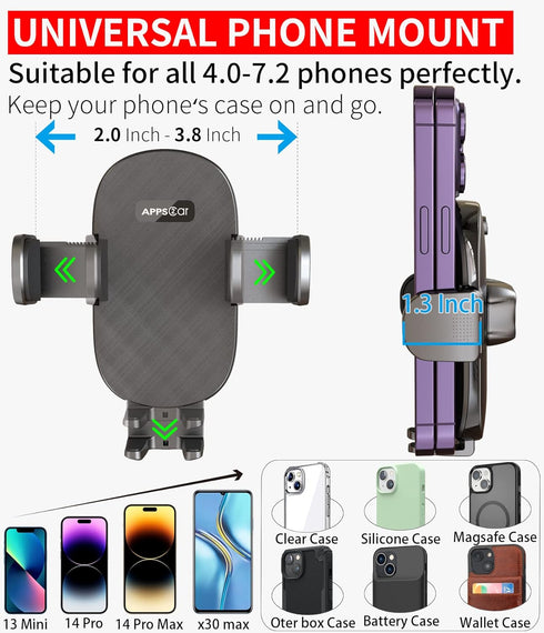 APPS2Car Solid Cup Holder Phone Mount for Car Truck with Quick Extension Long Arm Fast Swivel Adjustable Height 360 Rotatable Low Profile for iPho...