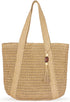 Straw Beach Bag for Women Woven Structured Tote Bag Summer Shoulder Handbags...