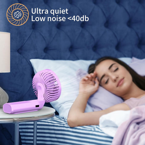 Handheld Fan, Portable Fan, 4000mAh USB Rechargeable Personal Fan, 180° Foldable Mini Desk Fan, 6 Wind Speed, LCD Digital Display, Lanyard as Neck...