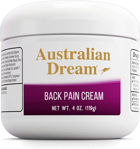 Australian Dream Back Pain Cream - Soothing, Non-Greasy Muscle Pain Relief Cream - Good for Neck, Back, Body, or Muscle Aches - 4 oz Jar...