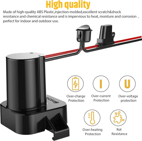 Power Wheel Adapter with Fuse & Switch, Secure Battery Adapter for Dewalt 18V XRP Lithium Battery, with 12 Gauge Wire, Good Power Convertor for DI...