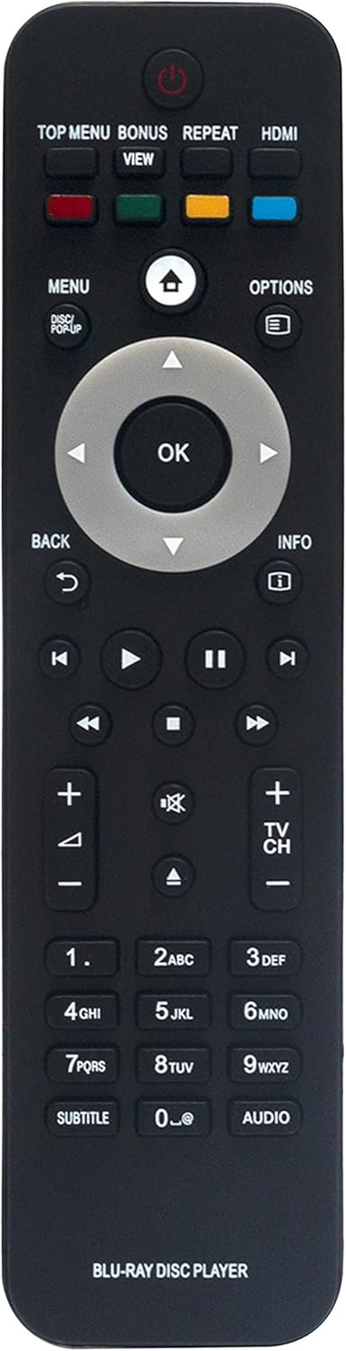 Replaced Remote fit for Philips BLU-RAY Disc Player BDP3000 BDP2500 BDP3000 BDP2500 NB545 NB545UD BDP3010 BDPP3020 P5005 /F7 BDP3406/F7 BDP5406/F7...