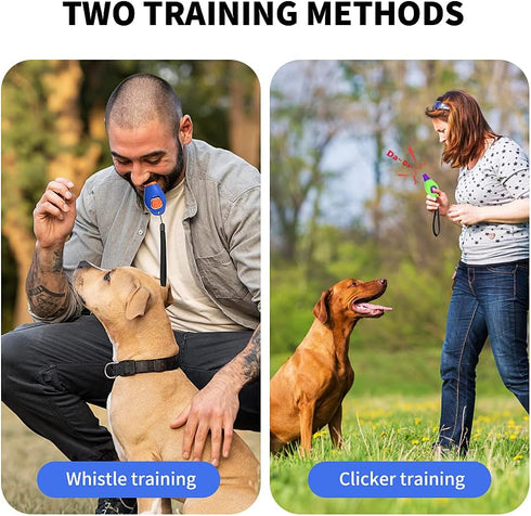 Dog Training Clicker with Whistle and Wrist Strap - Positive Behavior Reinforcer for Pets - All Ages, Puppy and Adult Dogs - Use to Reward and Tra...
