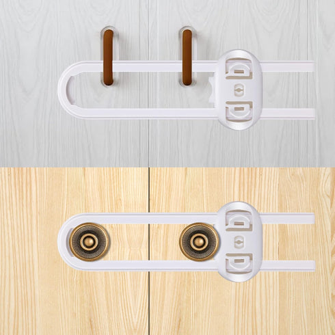 6-Pack Safety Cabinet Locks for babies, Child safety cabinet locks, baby Proof Cabinet latches, Adjustable U-Shaped Sliding Child locks for Closet...