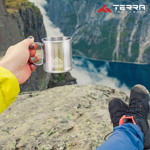 Stainless Steel Camping Mug - Lightweight & Durable Backpacking Cup - BPA-Free Camping Cups Metal for Outdoor Adventures (10 oz)...