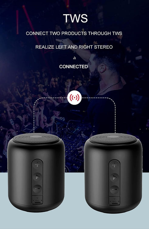 Bluetooth Speaker, Outdoor, Portable, Waterproof, Wireless Speaker, Dual Pairing, Bluetooth 5.0, Loud Stereo Sound, Strong Bass, 6 hrs Playtime fo...