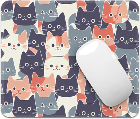 Square Mouse Pad with Stitched Edge, Premium Mousepad Washable Cloth. Computer Mouse Pad with Non-Slip Rubber Base, Mouse Pads for Computers Lapto...