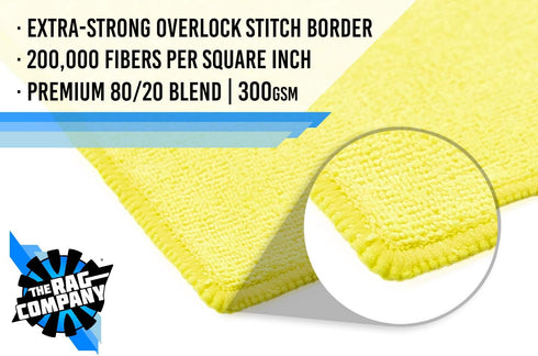 The Rag Company - All-Purpose Microfiber Terry Cleaning Towels - Commercial Grade, Highly Absorbent, Lint-Free, Streak-Free, Kitchens, Bathrooms, ...