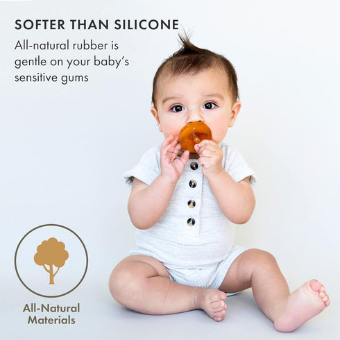 Natursutten Pacifiers 6-12 Months - 1-Pack Original Shield Round Nipple Natural Rubber Safe & Soft BPA-Free Pacifiers for Breastfeeding Babies - N...