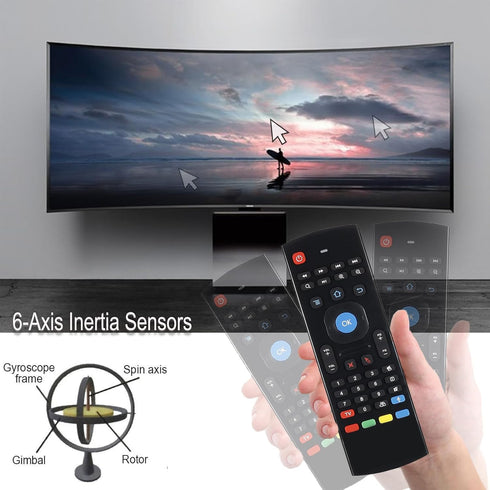 MX3 Air Mouse Voice Remote Control, 2.4G Multifunctional Mini Wireless Keyboard Air Mouse Remote for Android Smart TV Box, 3-Gyro&Gsensor, Project...