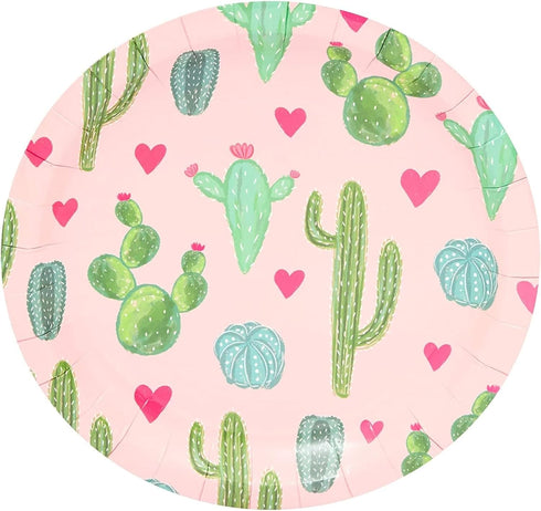 Sparkle and Bash Fiesta Plates for Cinco de Mayo Party Supplies and Cactus Themed Decorations (7 In, Pack of 80)...