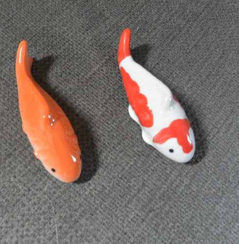 2Pack Ceramic Floating Fish, Aquarium Goldfish Koi Fish Floatable Fish, Realistic Fish, Fish Tank Decor, for Garden, Pond...