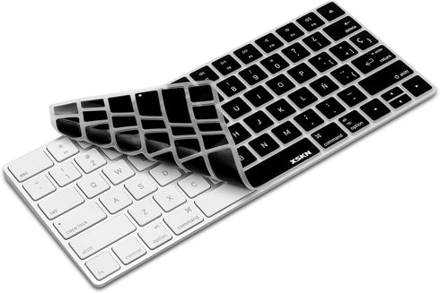 XSKN Spanish Language Ultra Thin Silicone Keyboard Skin Cover for A1644 Magic Keyboard 2015 Version US Layout (Black)...