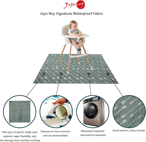 Joyo roy 135x140 cm Baby Floor Mat Splat Mat High Chair Mat Waterproof Mat Play Mat for Toddlers Splat Mat for Under High Chair Kids Placemats for...
