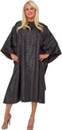 BLOOM CAPE Stylist Salon Cape Stain Bleach Water Resistant Silky Polyester Black on Black Etched Flower Print Snap Neck Closure...