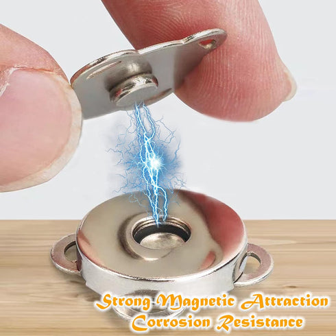 EuTengHao Magnetic Snaps Buttons, Silver Magnetic Purse Snap Clasps, Plum Magnetic Snap Closures for Purses Handbags, 15mm Magnet Button Closure F...