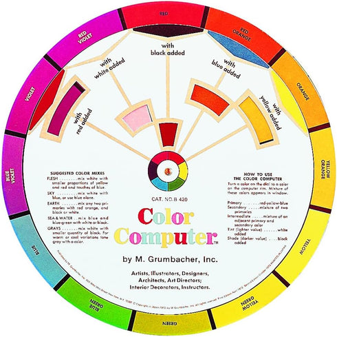 Grumbacher Large Color Wheel Mixing Guide, 9-1/2" Dia....