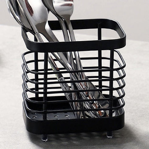 Kitchen Utensil Holder, Stainless Steel Sink Utensil Holder Countertop, Kitchen Utensil Drying Caddy, Cutlery Drainer for Kitchen Utensil, Rust-Pr...