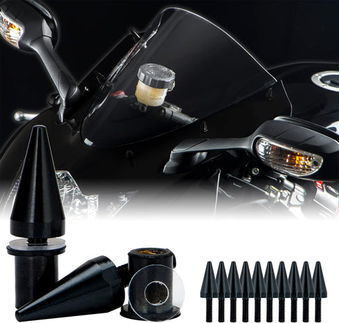 AeroBon 10 Sets M5 x 15 mm Universal Fit Windshield Bolt Kit for Motorcycle Windscreen (Black)...