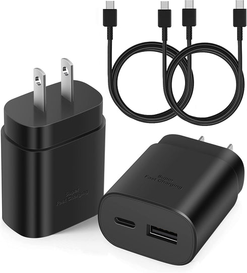 USB C Fast Charger, 25W Samsung Charger Fast Charging, Dual Port C Charger with 6FT Cable for Samsung Galaxy S23,S22, S22 Plus, S20/S21 Ultra Plus...