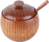 Hapivida Wood Salt Box Spice Jar, Wooden Salt Cellar with Lid and Spoon Pepper Sugar Bowl Seasoning Container Holder for Kitchen Serving...