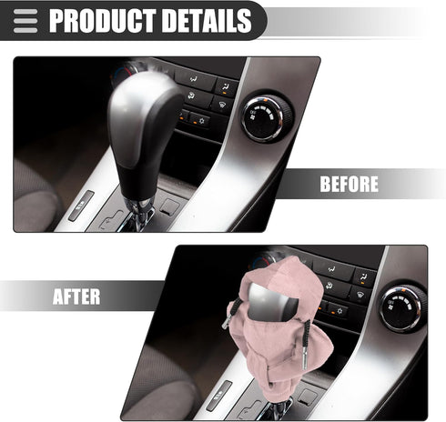 Motoforti Universal Car Gear Shift Cover Shift Knob Cover, Gear Stick Cover Shift Gear Cover, Fashionable, Fabric, Pink...