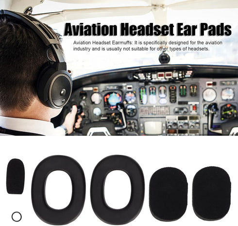 Aviation Pilot Headphones Ear Pads, Replacement Noise Reduction Protective Headset Earmuffs, for David Clark, for Avcomm, for Pilot USA, Soft Sili...