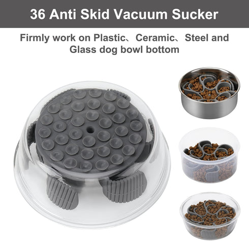 Dog Slow Feeder Dog Bowls Silicone Spiral Dog Food Bowls Feeder Insert to Slow Down Eating for Large Medium Small Breed Dogs Perfect with Stainles...