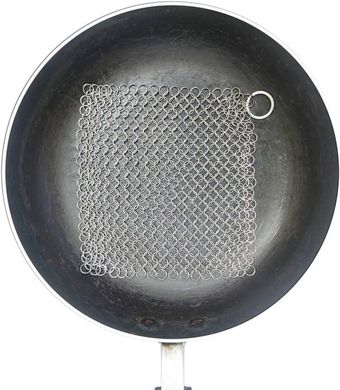 Cast Iron Cleaner, Premium 316 Stainless Steel Cast Iron Skillet Chainmail Scrubber for Cast Iron Pan Pre-Seasoned Pan Dutch Ovens Waffle Iron Pan...