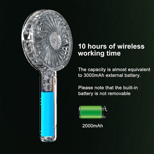VKUSRA Handheld Fan, Mini Hand Held Fan with Base,Personal Small Battery Operated Portable Hand Fan with 4 Speeds,USB Rechargeable Makeup Desk Fan...