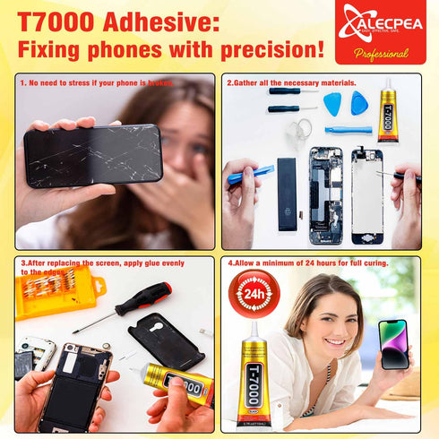 Upgrade T-7000 Black Adhesive Glue - 2PCS 15ml | High-Performance Waterproof Adhesive for Precision Repairs, Perfect for Phone, Electronics, Jewel...