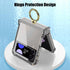 for Samsung Galaxy Z Flip 4 Clear Case with Ring Holder and Hinge Protection,Compatible with Wireless Charger,Slim Fit Transparent Hard PC Shockpr...