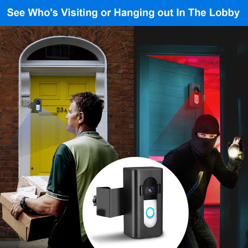 2024 Anti-Theft Ring doorbell Mount no Drill, Video Doorbell Mount Compatible with Blink/Ring Doorbell 4/3/2/1, Cover Holder Not Block Doorbell Se...