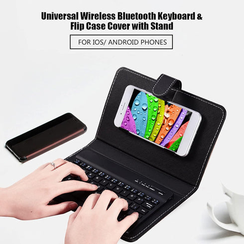 VBESTLIFE Bluetooth Keyboard Sleeve, Universal Bluetooth Keyboard Sleeve with Stand Compatible with 4.5''-6.8'' Cellphone for Android, for Windows...