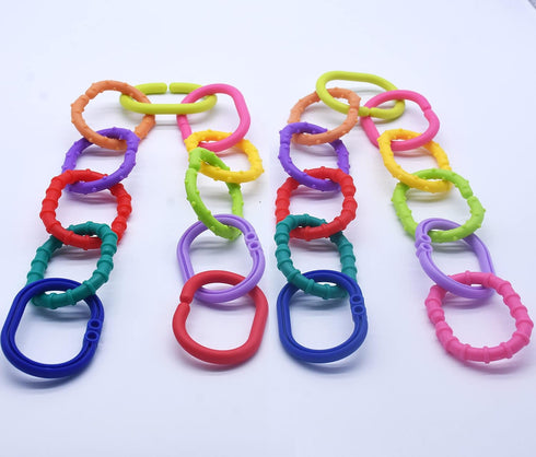 Baby Toys Links-to-Go Car Seat and Hanging Stroller Ring Toy, Larger Connecting Ring Travel Accessory Set...