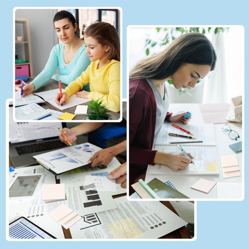 600 Sheet Transparent Sticky Notes, 3" x 3" Clear Sticky Notes Waterproof Self-Adhesive Translucent Sticky Notes pad for Books Annotation and Trac...
